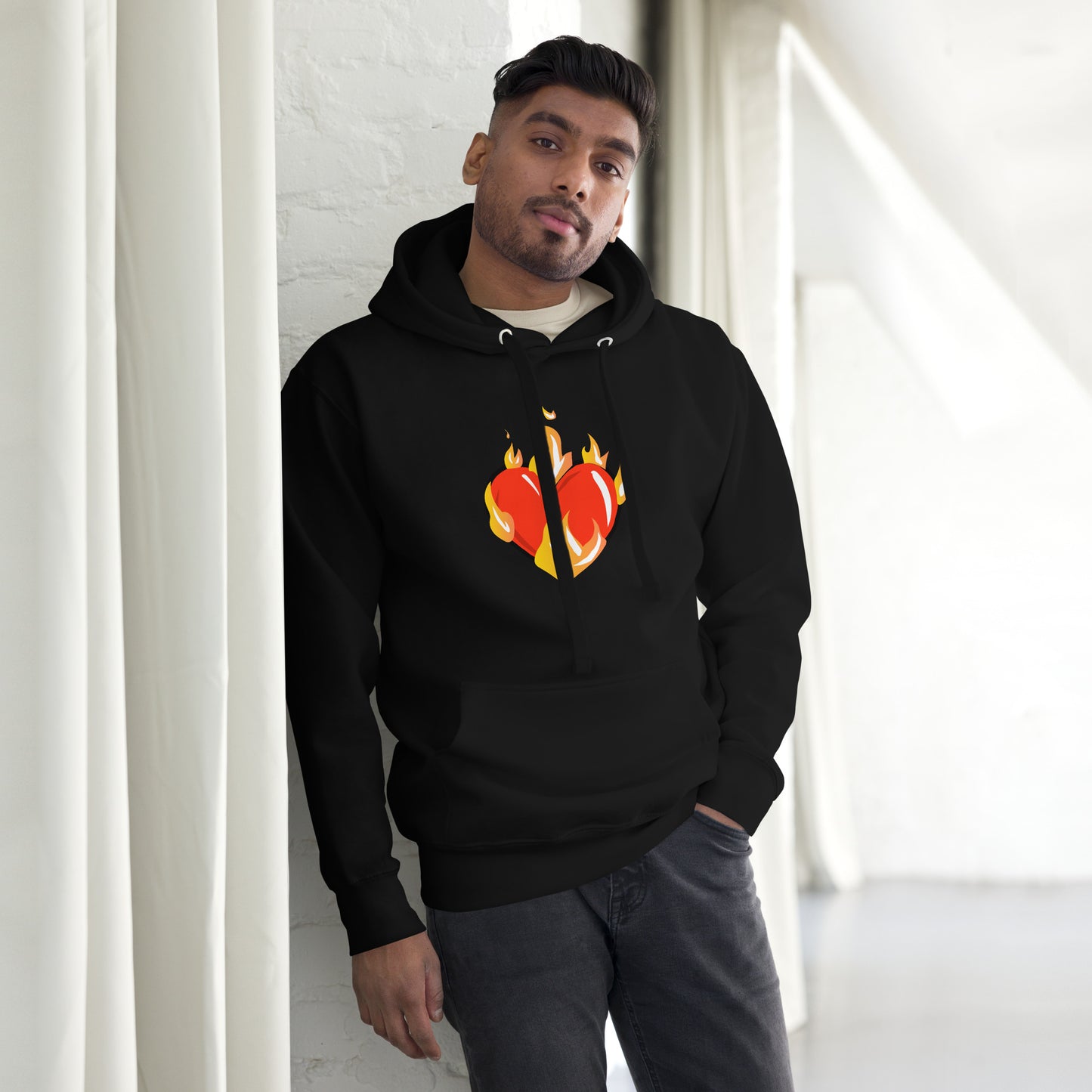 Graphic Novelty Hoodie - Heart on Fire