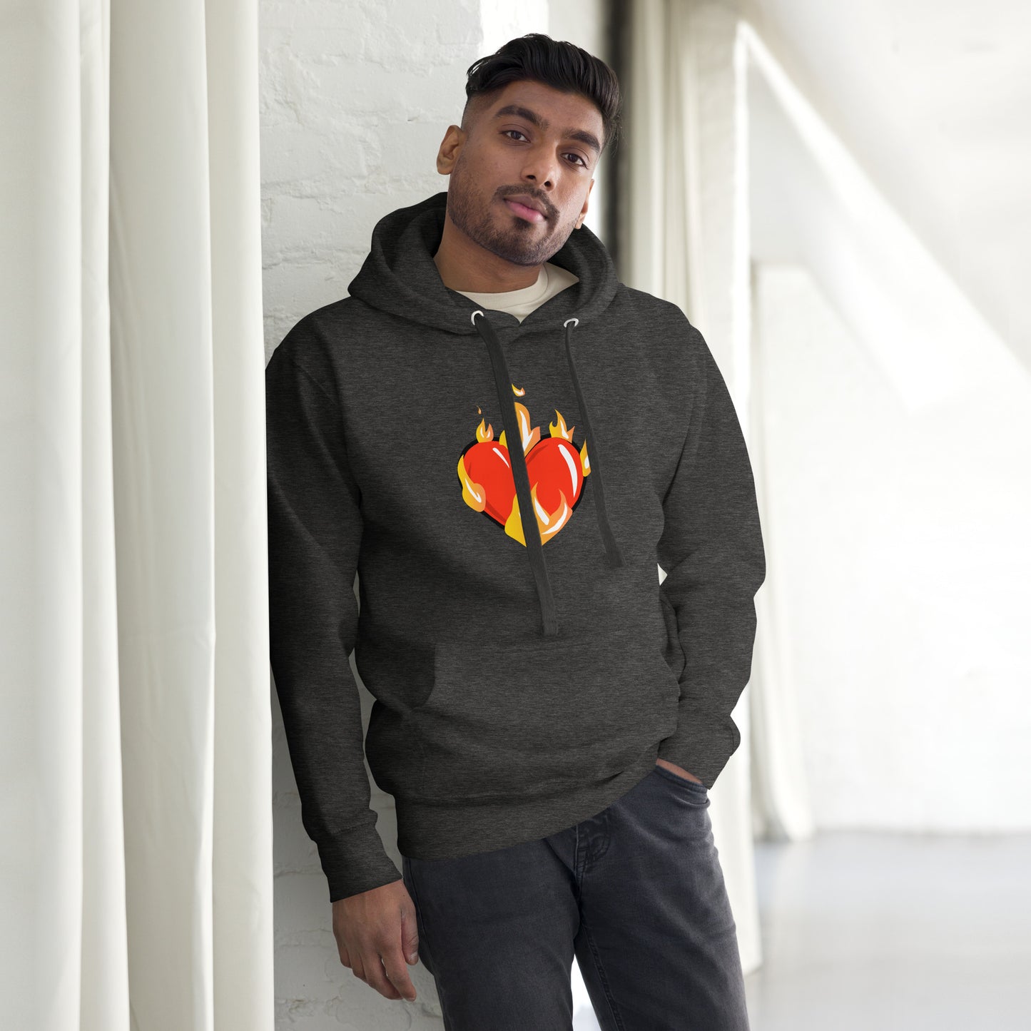 Graphic Novelty Hoodie - Heart on Fire