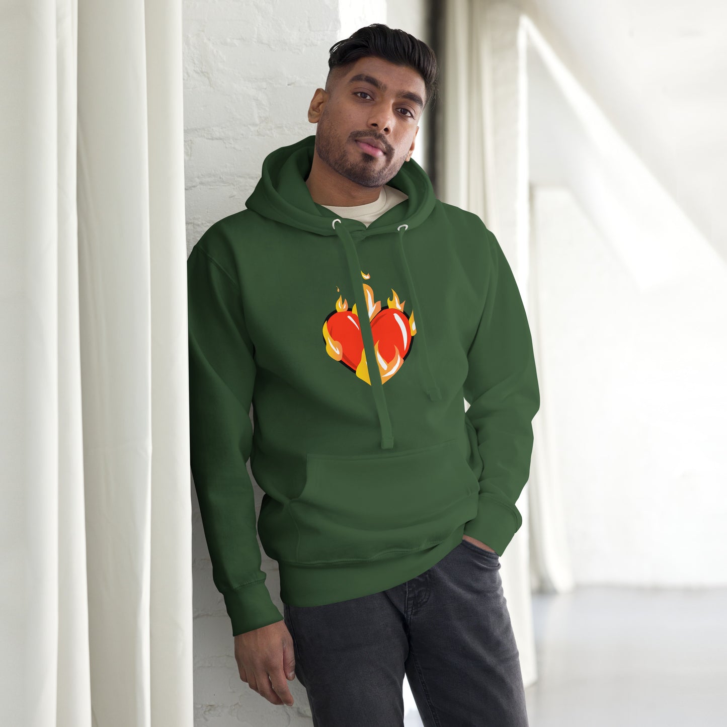 Graphic Novelty Hoodie - Heart on Fire