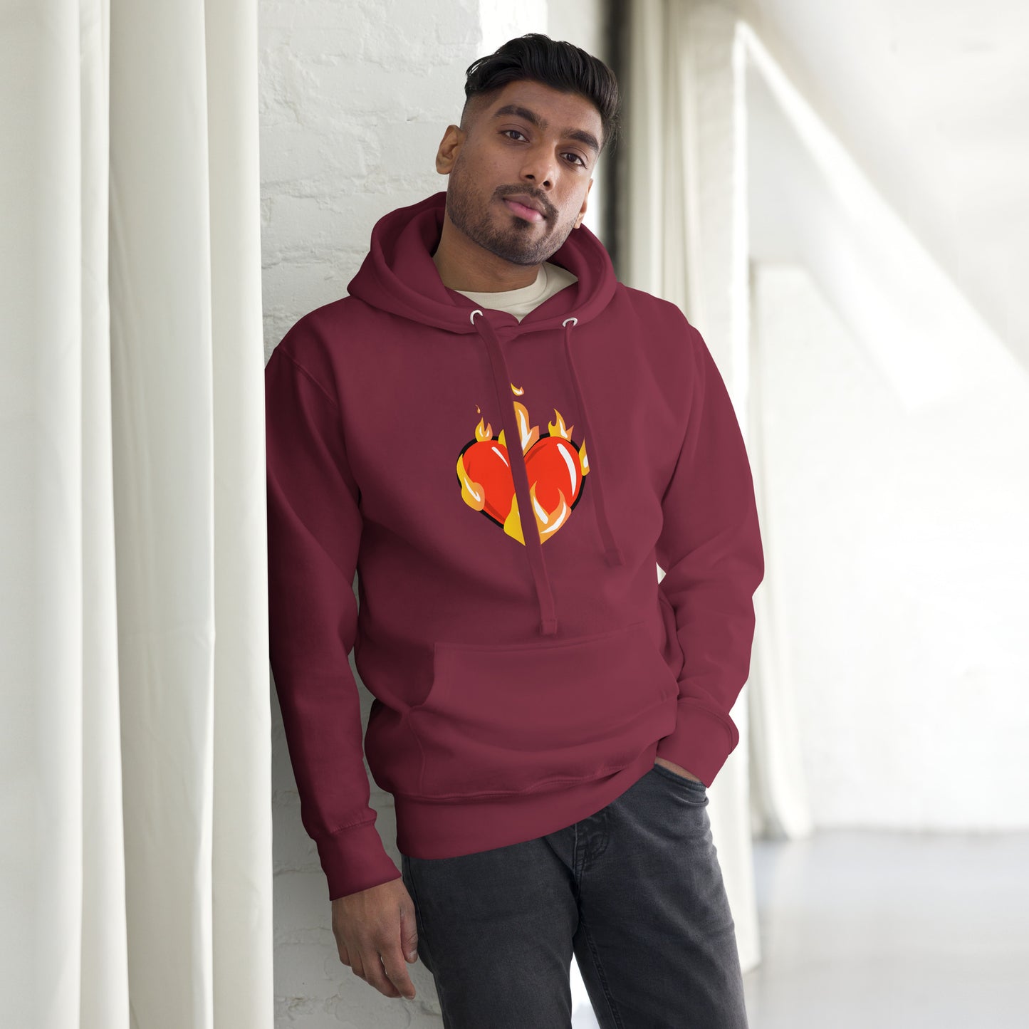 Graphic Novelty Hoodie - Heart on Fire