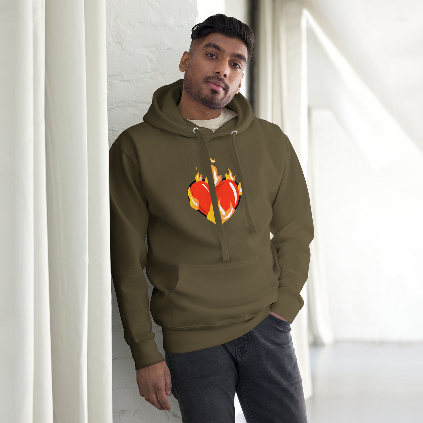 Graphic Novelty Hoodie - Heart on Fire