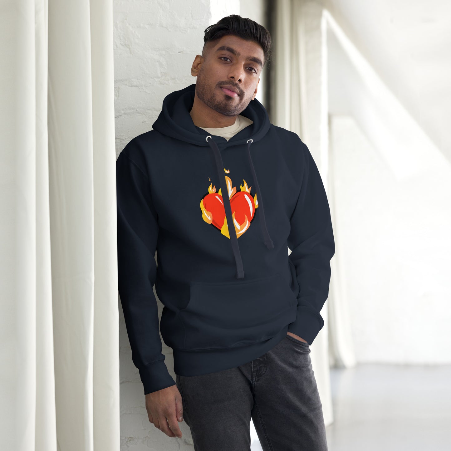 Graphic Novelty Hoodie - Heart on Fire