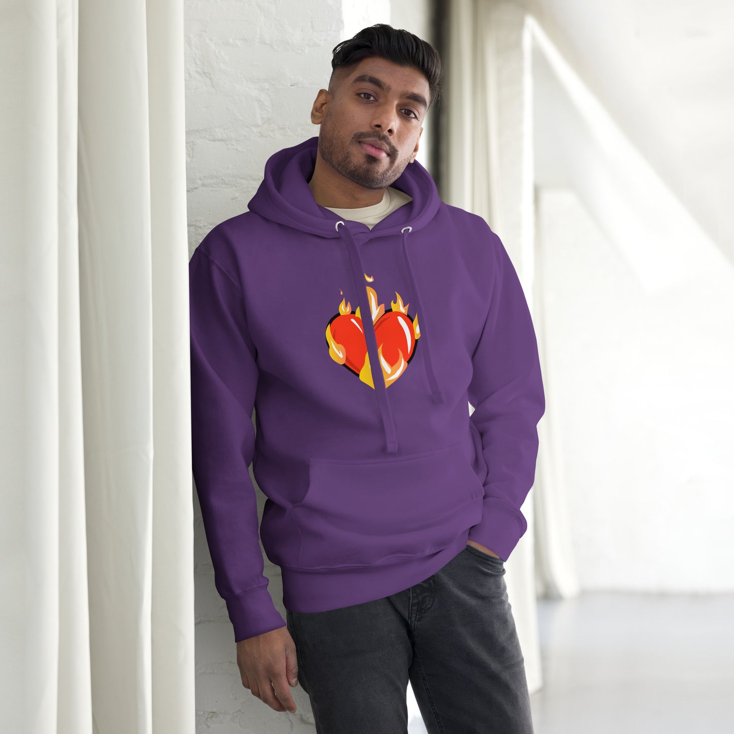 Graphic Novelty Hoodie - Heart on Fire
