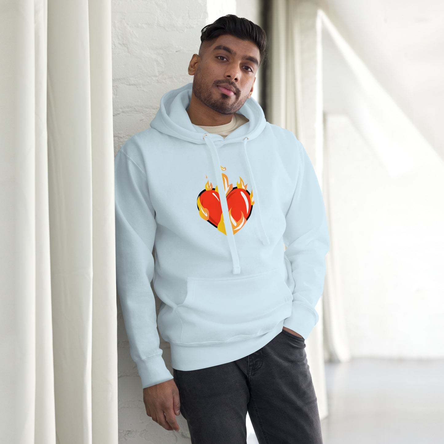 Graphic Novelty Hoodie - Heart on Fire