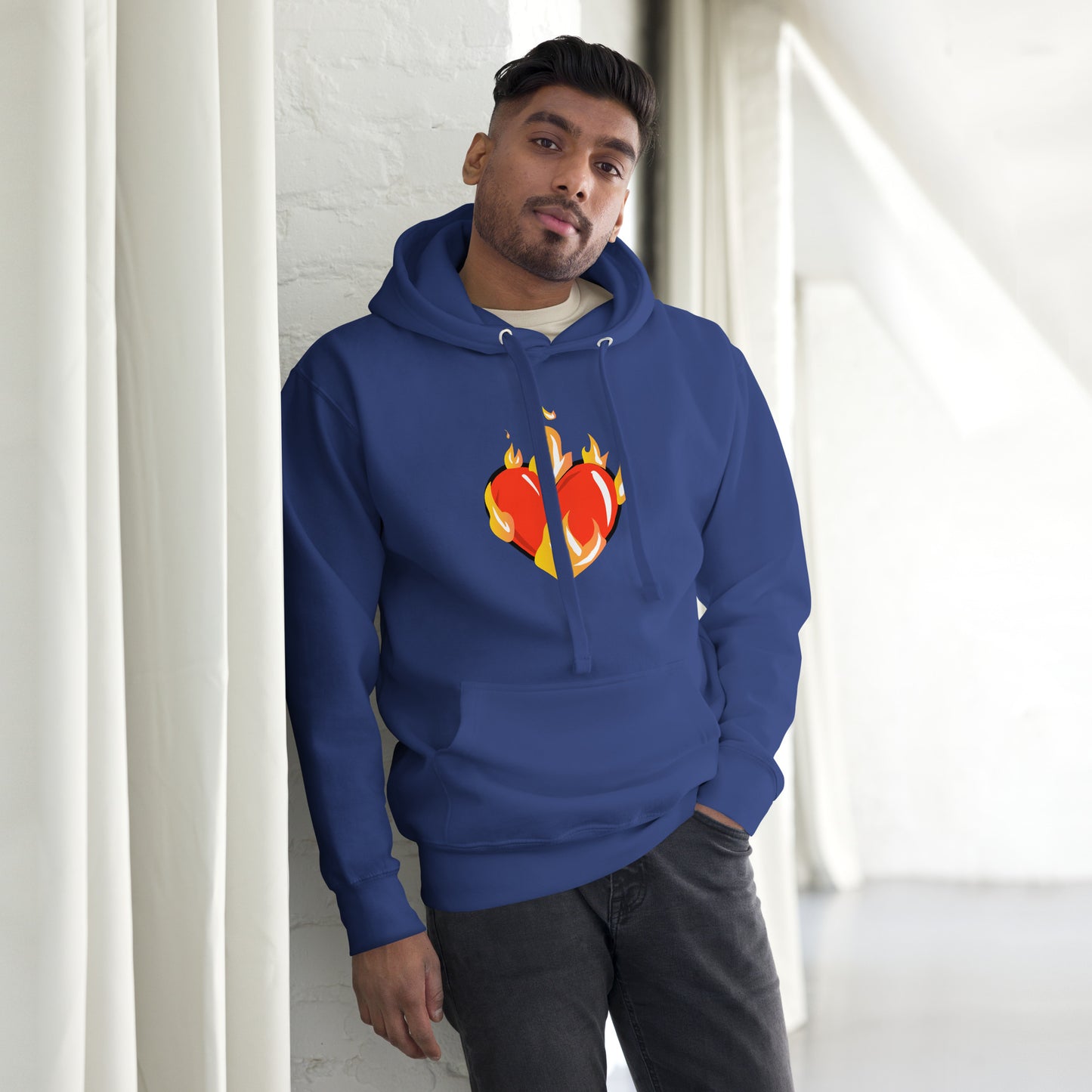 Graphic Novelty Hoodie - Heart on Fire