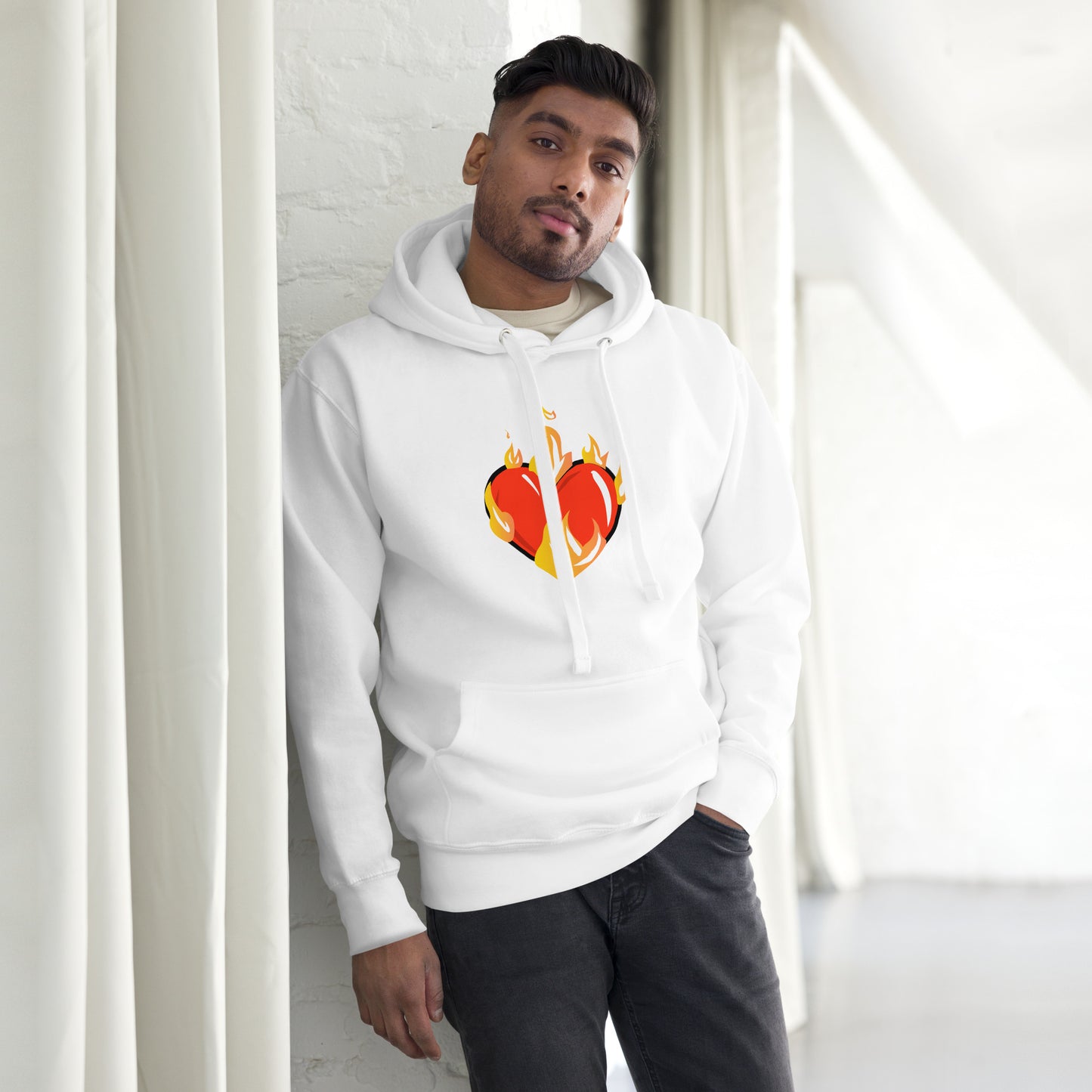 Graphic Novelty Hoodie - Heart on Fire
