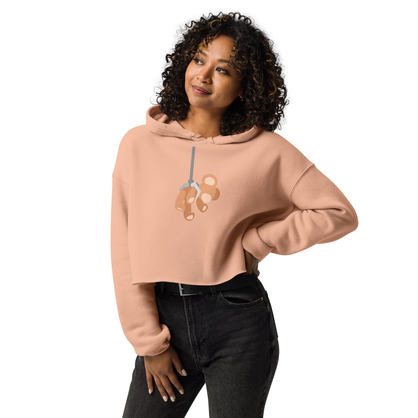 Novelty Graphic Crop Hoodie - Chose