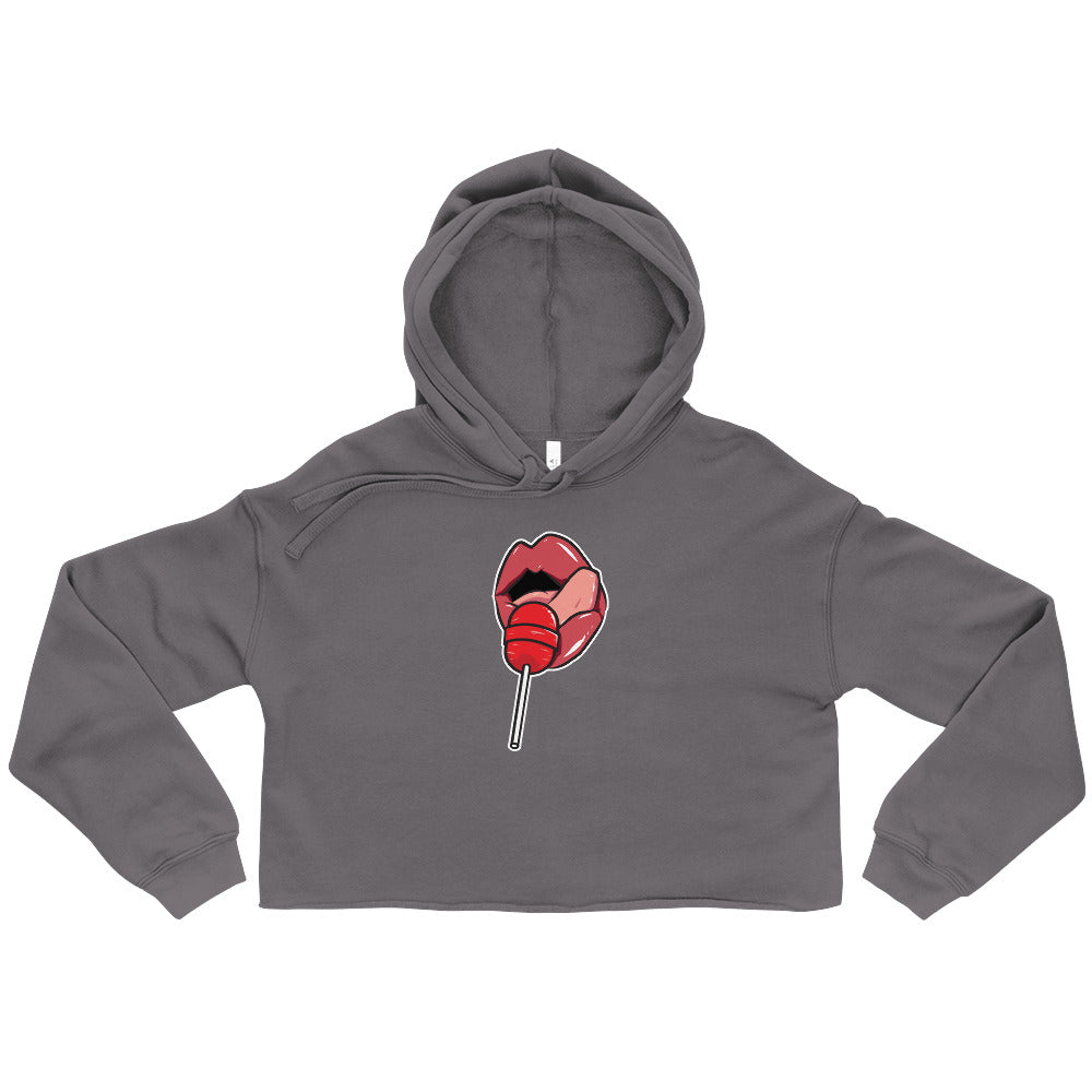 Women's Crop Top Hoodie Long Sleeve Casual Graphic Sweatshirt - LOLLIPOP