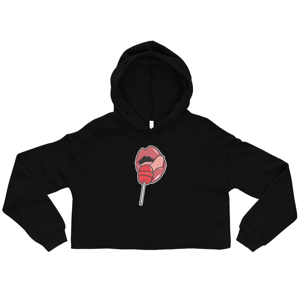 Women's Crop Top Hoodie Long Sleeve Casual Graphic Sweatshirt - LOLLIPOP