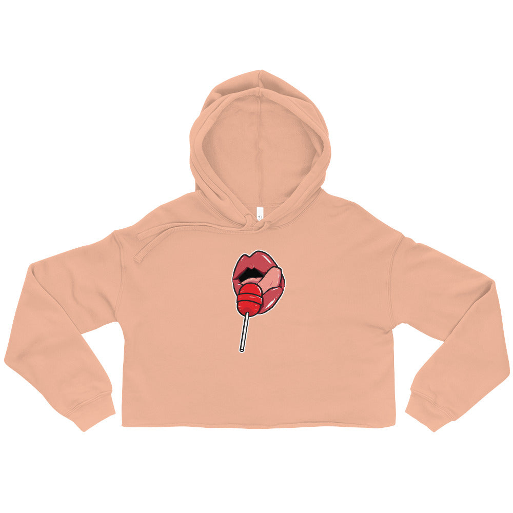 Women's Crop Top Hoodie Long Sleeve Casual Graphic Sweatshirt - LOLLIPOP