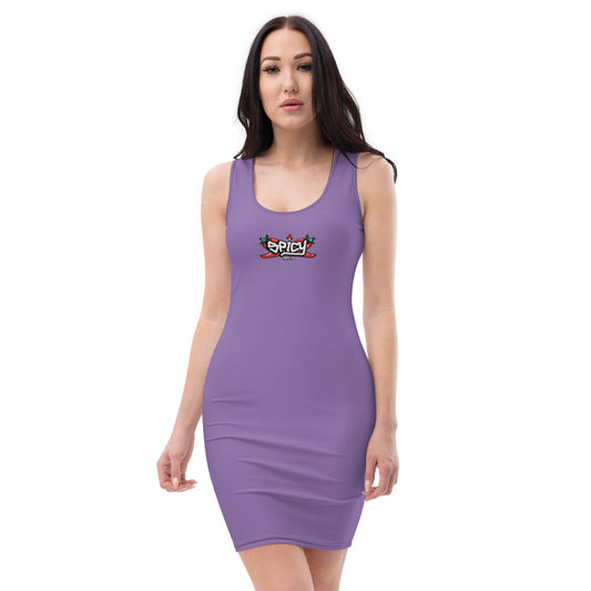 Women's Scoop Neck Casual Graphic Dress - SPICY PURPLE