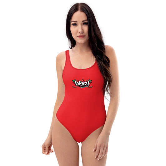 Women's One Piece Swimsuits Bathing Suit Graphic Swimwear - SPICY RED