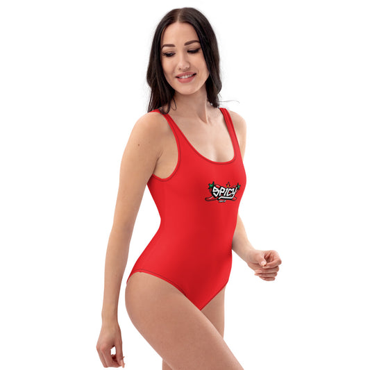 Women's One Piece Swimsuits Bathing Suit Graphic Swimwear - SPICY RED