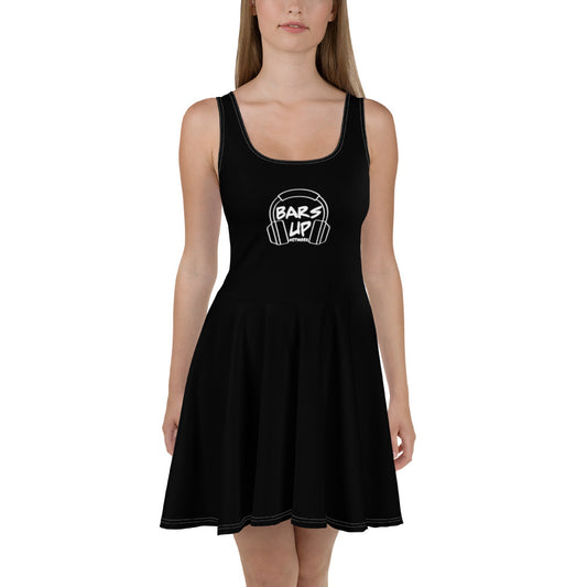 Women's Scoop Neck Casual Graphic Skater Dress - BARS UP