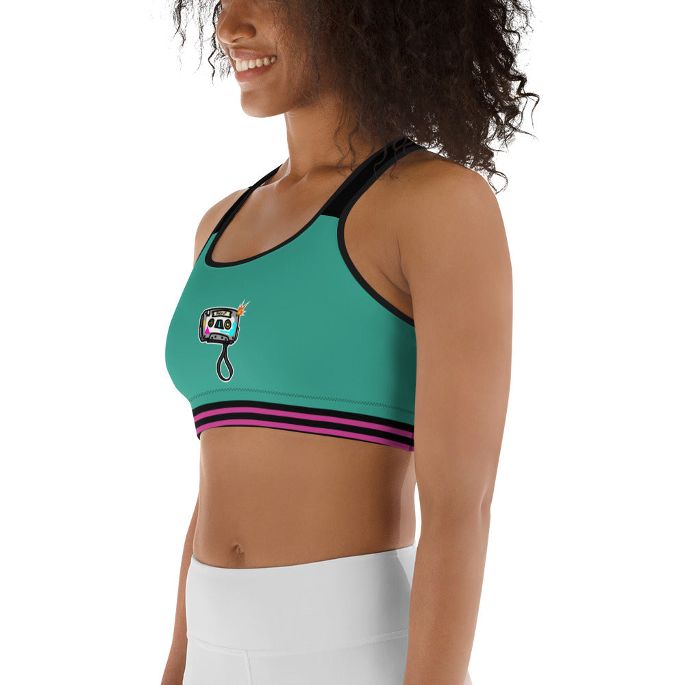 Women's Medium Support Racerback Sports Bra - TAPE POP GREEN