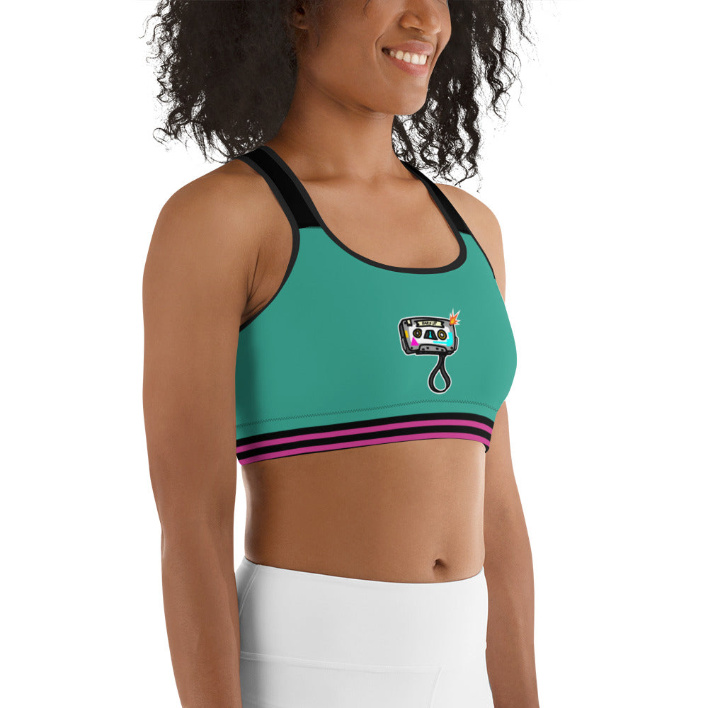 Women's Medium Support Racerback Sports Bra - TAPE POP GREEN