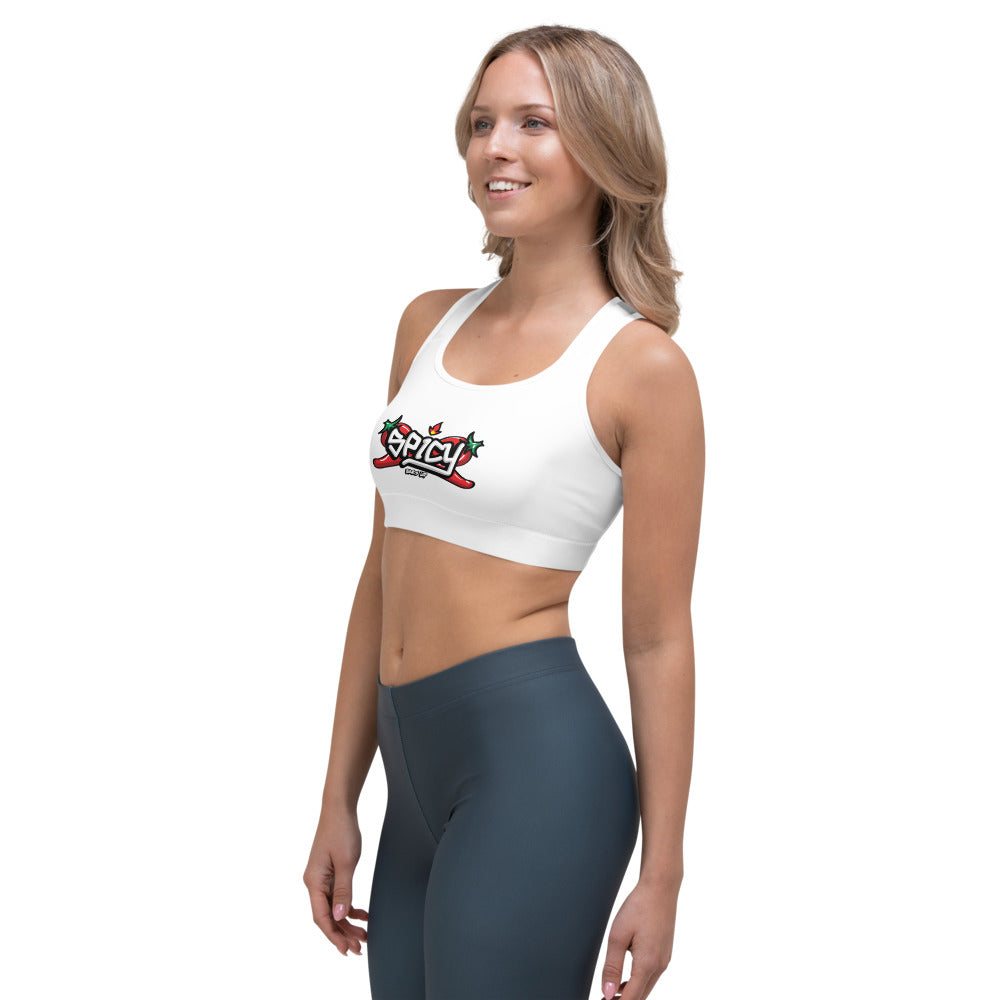 Women's Medium Support Racerback Sports Bra - SPICY WHITE