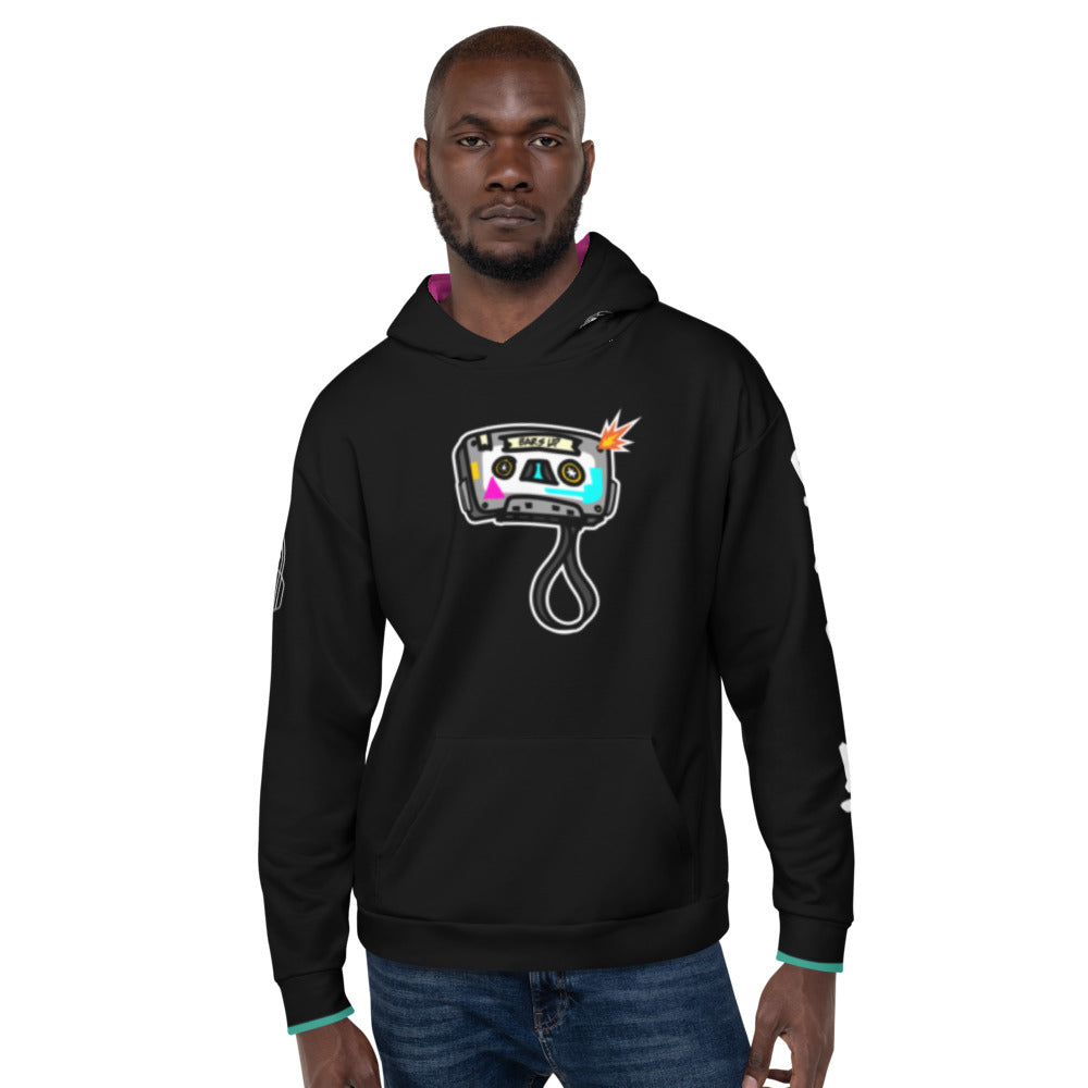 Women's Hoodie Long Sleeve Casual Graphic Sweatshirt - TAPE POP BLACK