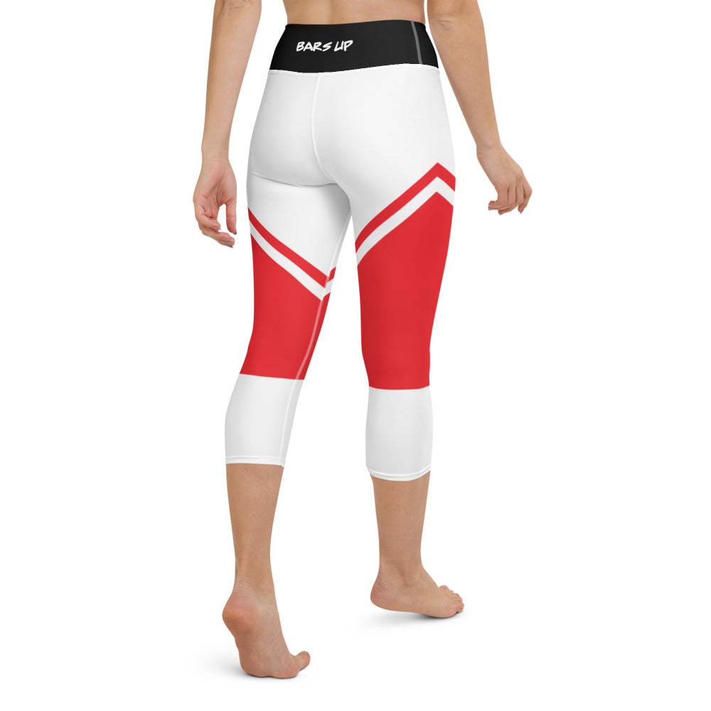 Womens Capri Leggings Casual Graphic Yoga Pants  -  SPICY WHITE