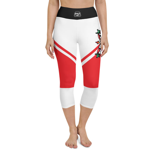 Womens Capri Leggings Casual Graphic Yoga Pants  -  SPICY WHITE