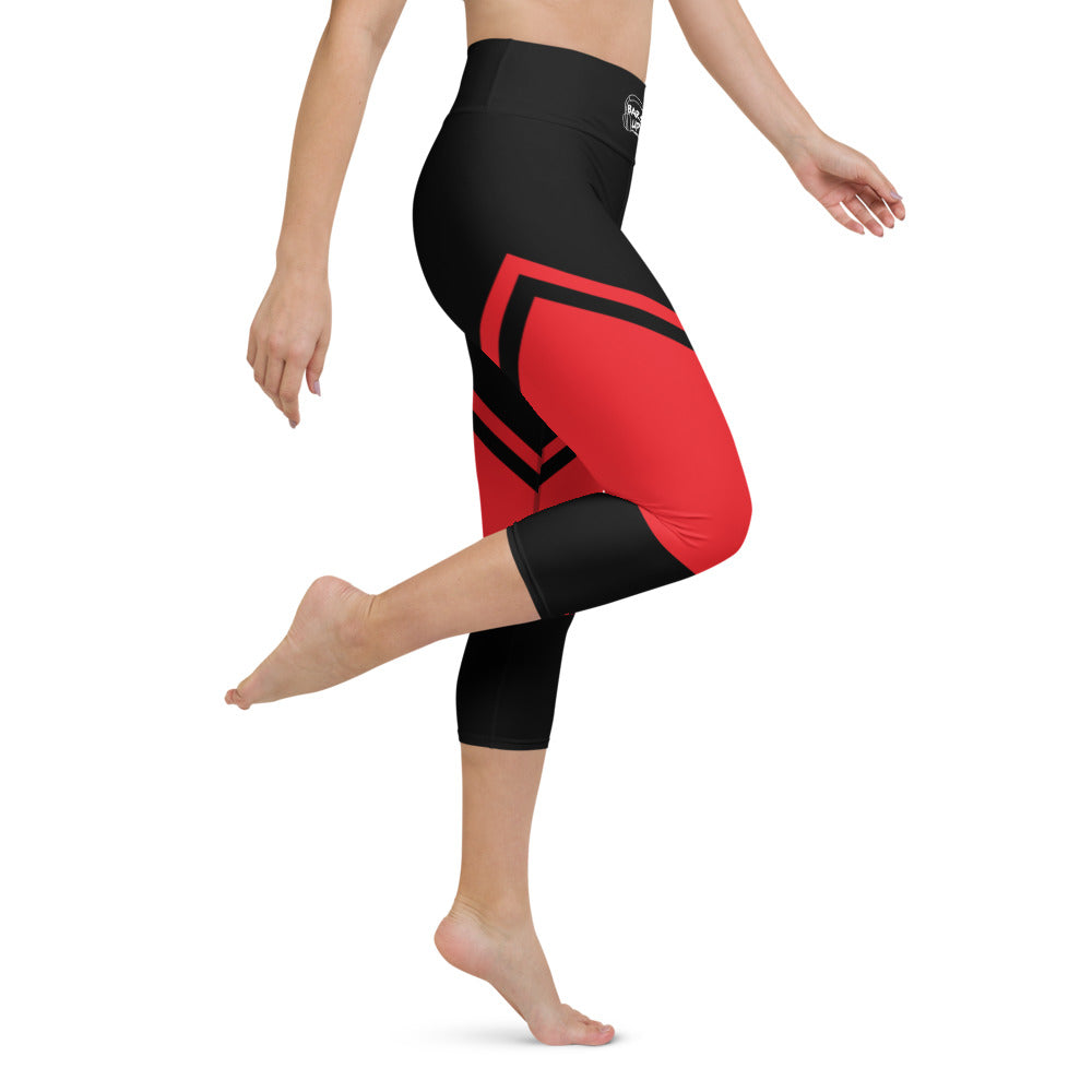 Womens Capri Leggings Casual Graphic Yoga Pants  -  SPICY RED