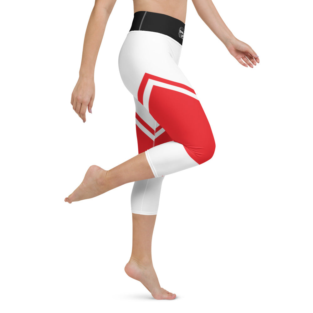 Womens Capri Leggings Casual Graphic Yoga Pants  -  SPICY WHITE
