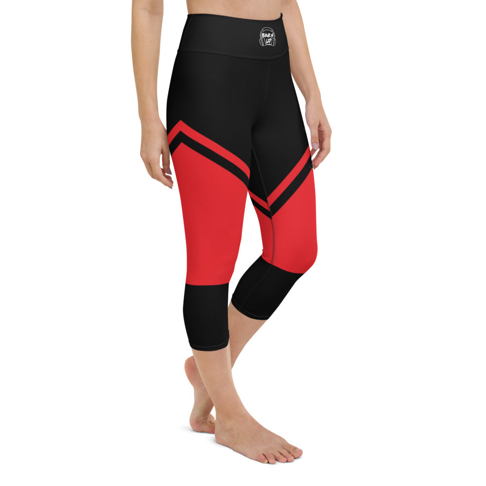 Womens Capri Leggings Casual Graphic Yoga Pants  -  SPICY RED