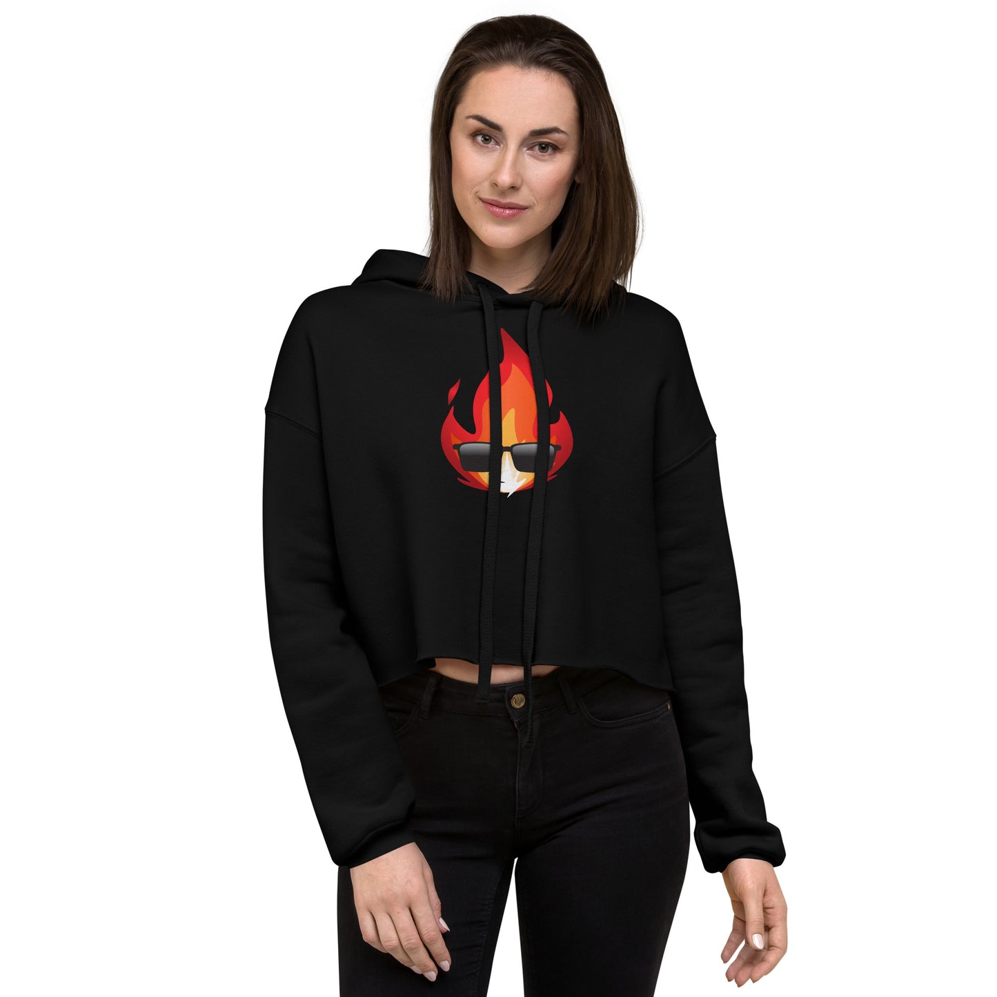 Women’s Novelty Crop Hoodie Graphic - Cool Fire