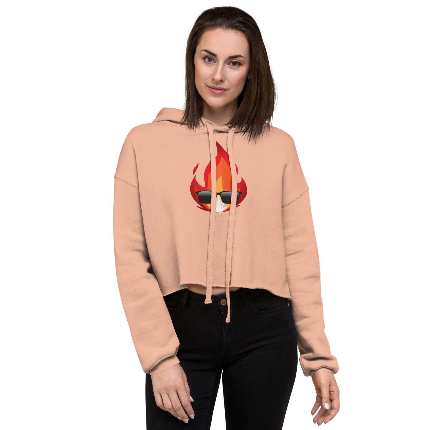 Women’s Novelty Crop Hoodie Graphic - Cool Fire