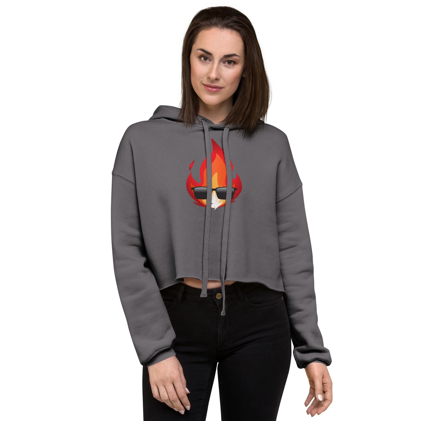 Women’s Novelty Crop Hoodie Graphic - Cool Fire