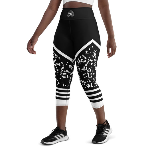 Novelty Graphic Yoga Capri Leggings - Composition Book of Rhymes