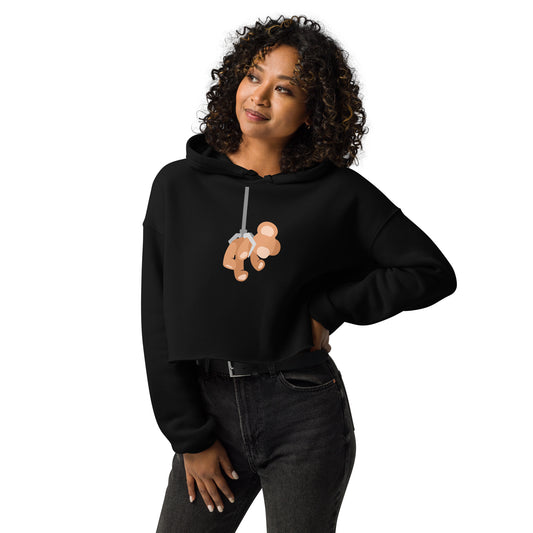 Novelty Graphic Crop Hoodie - Chose