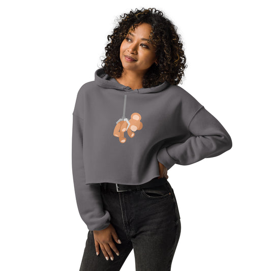 Novelty Graphic Crop Hoodie - Chose