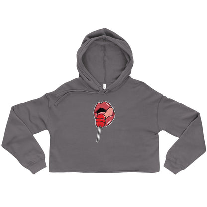 Women's Crop Top Hoodie Long Sleeve Casual Graphic Sweatshirt - LOLLIPOP