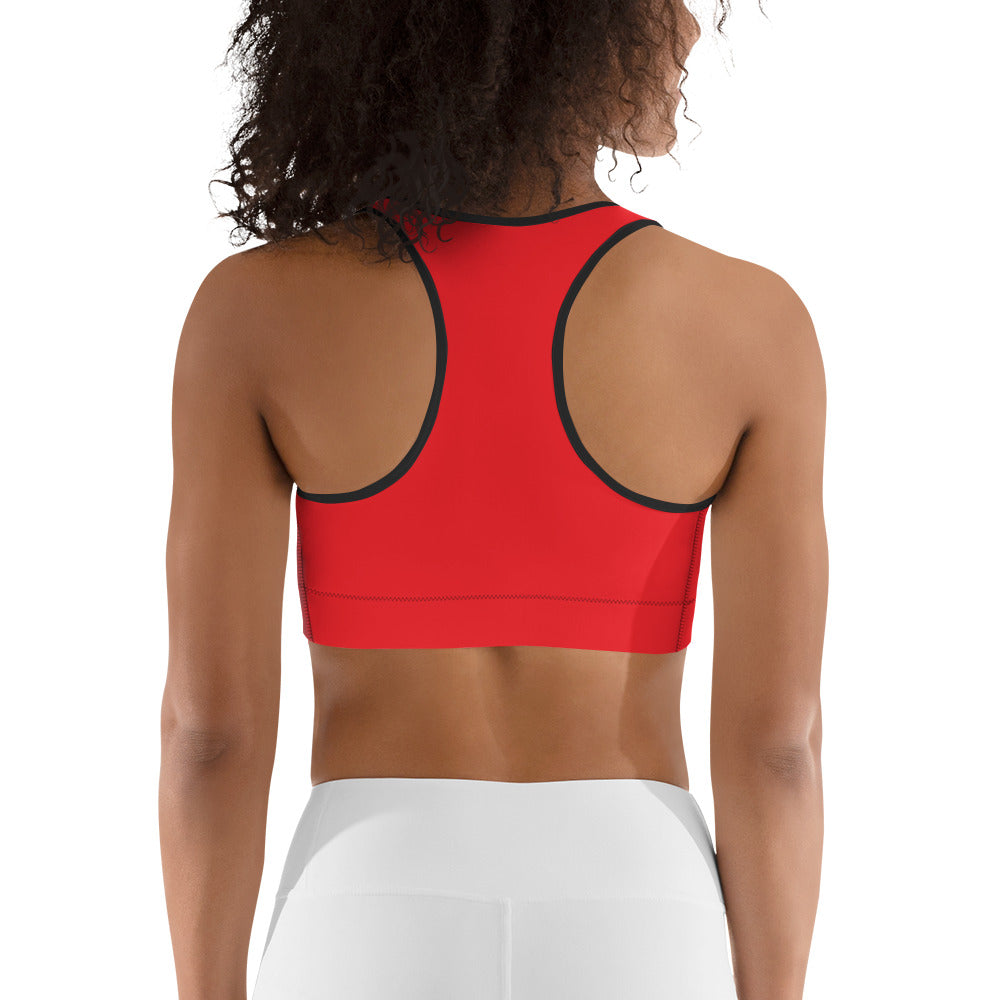 Women's Medium Support Racerback Sports Bra - SPICY RED
