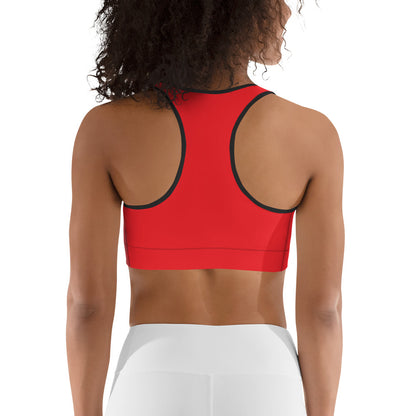 Women's Medium Support Racerback Sports Bra - SPICY RED
