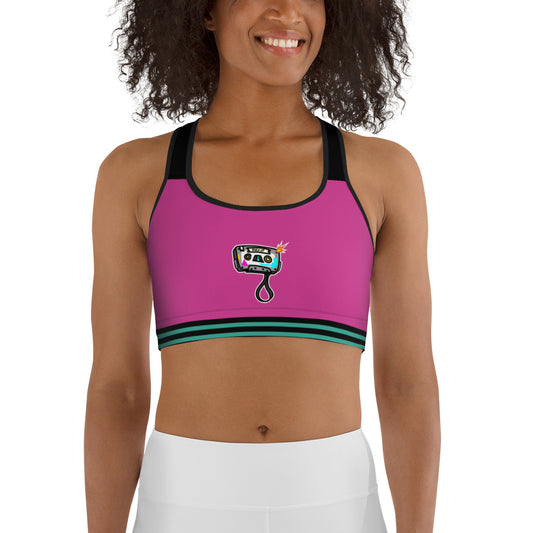 Women's Medium Support Racerback Sports Bra - TAPE POP PINK
