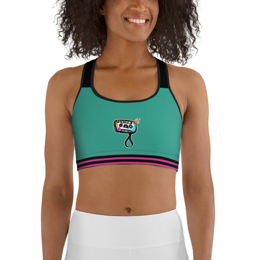 Women's Medium Support Racerback Sports Bra - TAPE POP GREEN
