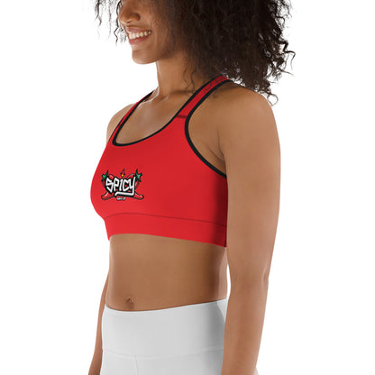 Women's Medium Support Racerback Sports Bra - SPICY RED