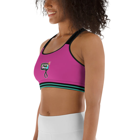 Women's Medium Support Racerback Sports Bra - TAPE POP PINK