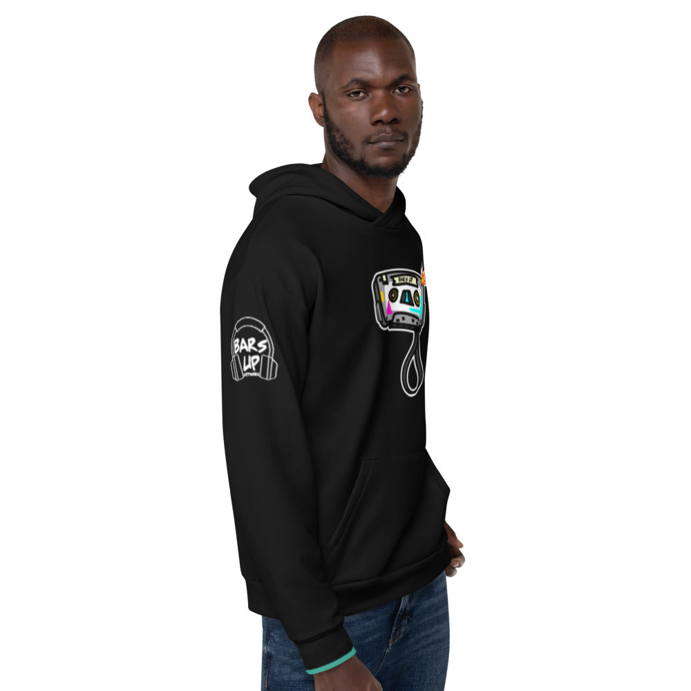 Women's Hoodie Long Sleeve Casual Graphic Sweatshirt - TAPE POP BLACK