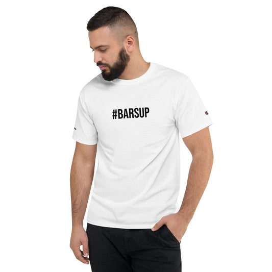 BARS UP HASHTAG - Men's Champion T-Shirt (WHITE)