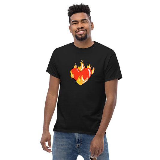 Men's Novelty T Shirts Graphic - Heart on Fire