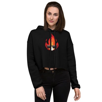 Women’s Novelty Crop Hoodie Graphic - Cool Fire