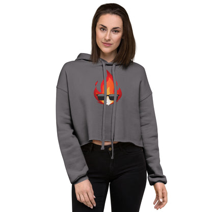 Women’s Novelty Crop Hoodie Graphic - Cool Fire